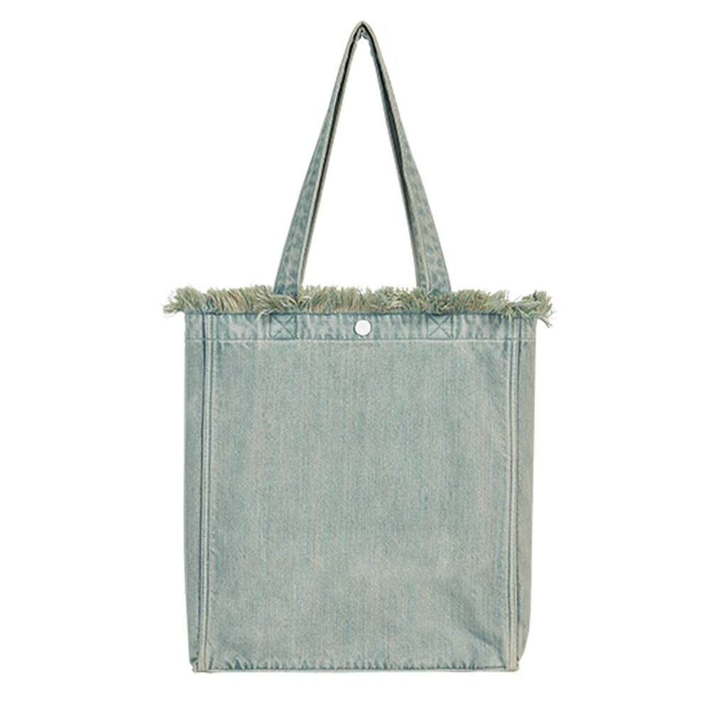 Brand New with Tag -  Forest-Inspired Green Fringe Boho Denim Tote Bag
